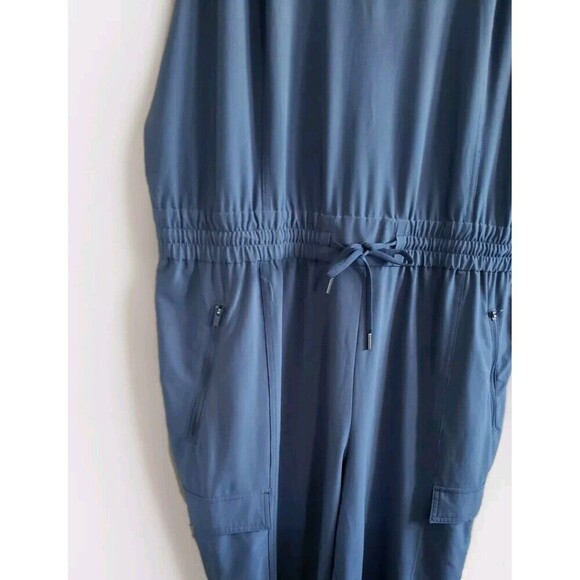 Athleta Unbound Athleisure Jumpsuit Women's XL Iron Blue Sleeveless Lightweight - Picture 3 of 11
